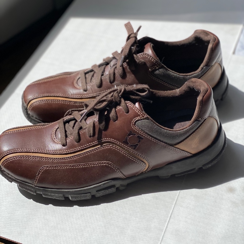 8M KENNETH COLE REACTION MEN'S BROWN LEATHER SHOES